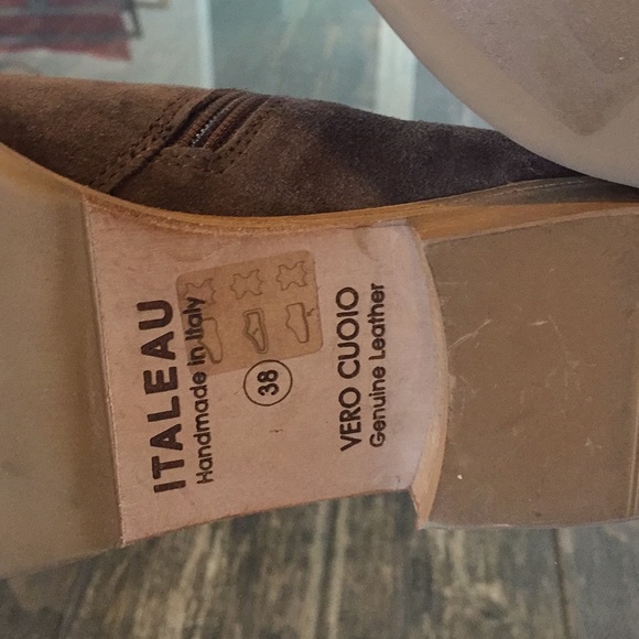 Italeau Miralda Water Resistant Tan Suede Bootie - Picture 7 of 8